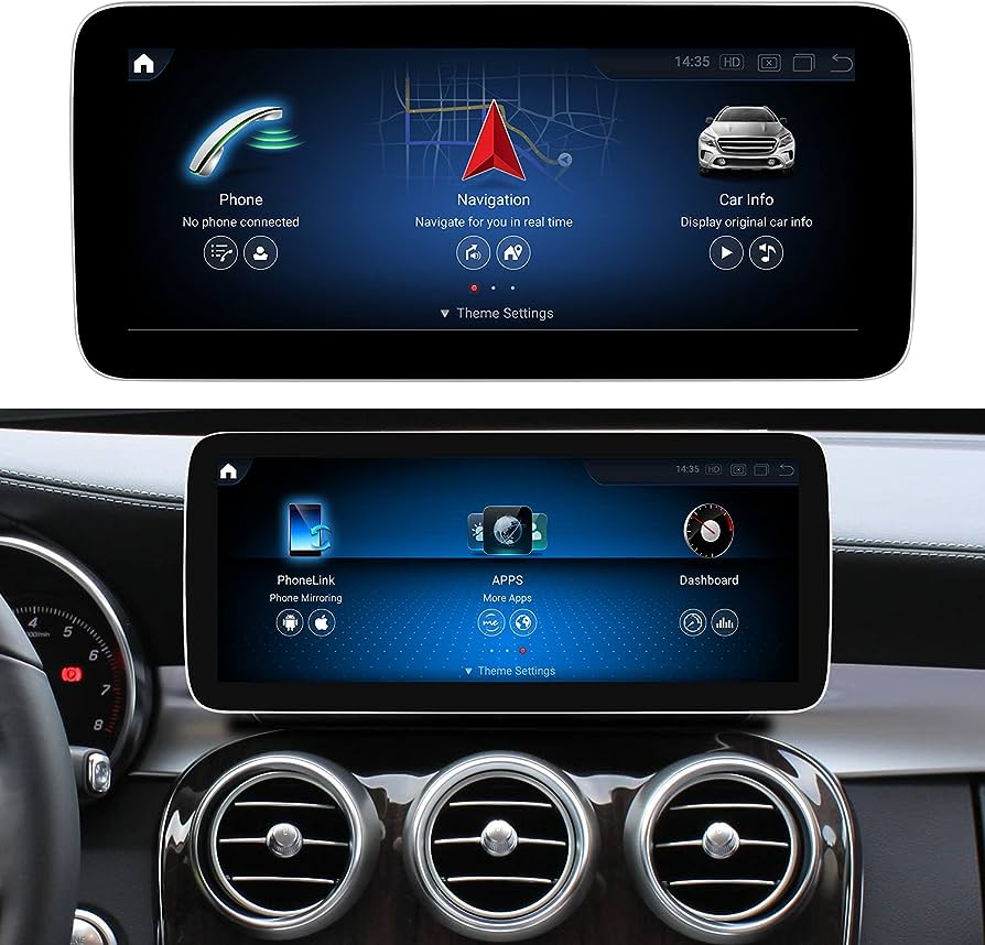 Mercedes-Benz C-Class (W205) Android 12 Multimedia 10.25"/12.3" Touchscreen Display + Built-in Wireless CarPlay & Android Auto
