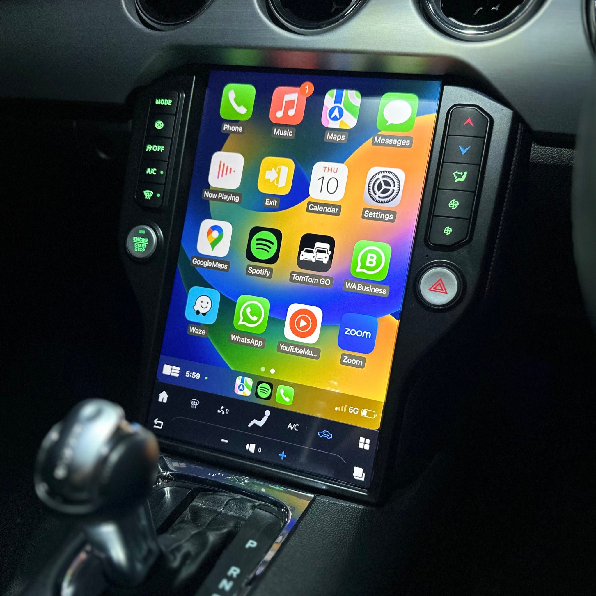 2015 - 2022 Ford Mustang 14.4" Android Multimedia Tesla style Touchscreen Display + Built-in CarPlay & Android Auto